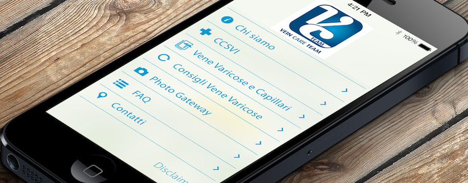 La App Veincareteam per invio immagini e documentazione